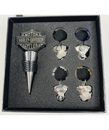 Harley-Davidson Bar &amp; Shield Engine Wine Bottle Stopper &amp; Wine Glass Charms - $552.80 MXN