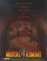Mortal Kombat 4 Arcade FLYER Original 1997 NOS Video Game Art Sheet MK4 Vintage  - £18.30 GBP