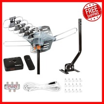 Enhanced Outdoor HDTV Antenna, 150-Mile Range &amp; Wireless Remote Control Kit - $93.11