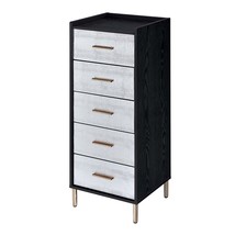 Myles 5 Storage Drawer Jewelry Armoire, Black, Silver &amp; Gold Finish - $375.00
