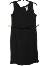 Danny + Nicole Women&#39;s Black Textured Sleeveless Shift Midi Dress Size 12 Petite - £19.68 GBP