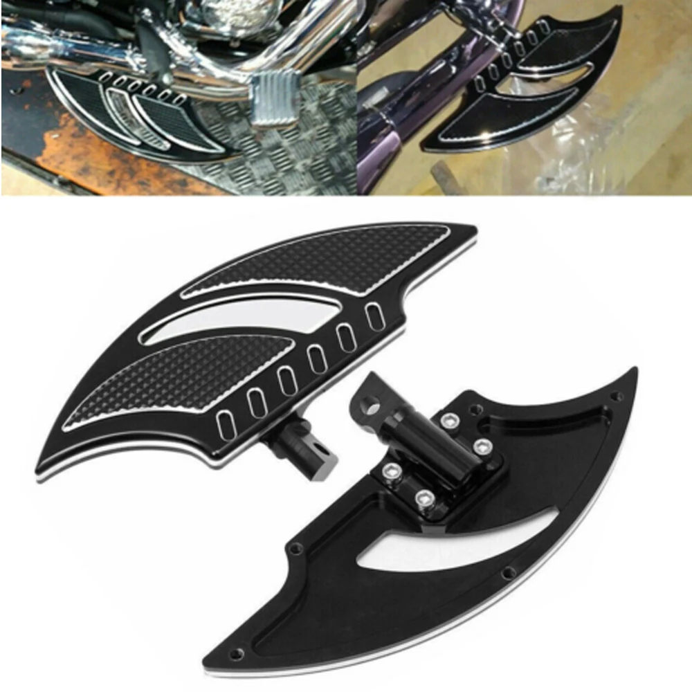 Motorcycle Black Floorboards Foot Pegs Footrest Pedals For Harley Touring - $38.15
