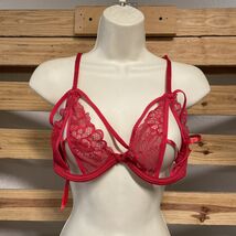 Baci Red Underwired Bra Woman's Size M/L Open Cup KG JD - $9.89