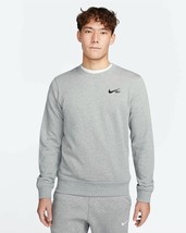 Nike Men&#39;s Sportswear Crew Golf Sweatshirt Gray/Black Size Small - £47.30 GBP