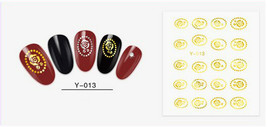 Nail Art Water Transfer Stickers Decal White Golden Dots Roses Circle Y-013 - £2.47 GBP