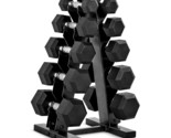 CAP Barbell 150 LB Coated Hex Dumbbell Weight Set with Vertical Rack, Bl... - £281.81 GBP