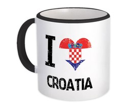 I Love Croatia : Gift Mug Heart Flag Country Crest Croatian Expat - $15.90