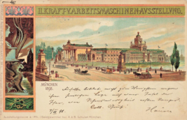 München Munich GERMANY~II.KRAFT-V.ARBEITSMASCHINEN-AVSSTELLING~1898 Postcard - £6.90 GBP