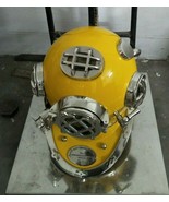 18&quot; Yellow Diving Divers Helmet U.S. Navy Mark V Front Magnifying Glass ... - £147.64 GBP