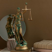 Lady Justice Statue Bronze Themis Greek Blind Goddess Lawer Gift 11inch Height - £57.69 GBP