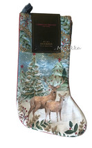 Christian Siriano Set of 2 Christmas Stocking Reindeer Gold Beaded Accen... - £65.14 GBP