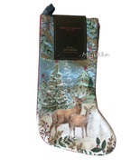 Christian Siriano Set of 2 Christmas Stocking Reindeer Gold Beaded Accen... - £65.03 GBP