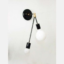 Mid-Century Wall Light 2 Arm Decorative Bed Side Wall Chandelier Brass Light-... - £71.12 GBP