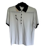 Dana Lee Women’s Activewear Cream / Black &amp; Gold Embroidered Golf Top (M) - $33.09 CAD