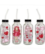 Hearts Fashion Clear Glass Tumbler Cup 16 oz UV DTF Red Design Glass Straw - £13.94 GBP