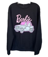 Barbie Women&#39;s Cozy Pullover w/ Barbie Jeep Print - Size M Black &amp; Pink - £19.48 GBP