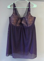 Adore Me Women&#39;s Lingerie Lace Mesh Babydoll LP1826 Purple Size 40D - £11.36 GBP