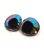 Vintage RARE Judy Lee PEACOCK EYES Clip On Earrings Collectible Blue Gre... - £47.59 GBP