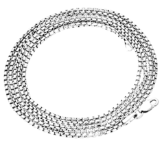 Silver Plated Venetian Round Box Chain Necklace 3mm 24" Lobster clasp New USA - $9.89