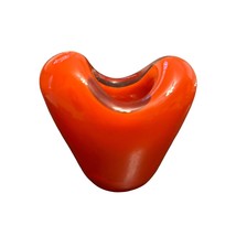 Vintage Heavy Red Glass Teleflora Heart Shape Votive Candle Holder 4&quot; - £11.67 GBP