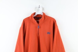 Vintage Gap Mens XL Faded Spell Out Half Zip Fleece Pullover Sweater Orange - £38.68 GBP