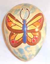 2011 Breininger Glazed Redware Easter Egg Sgraffito Decorated Colorful Butterfly - £39.38 GBP