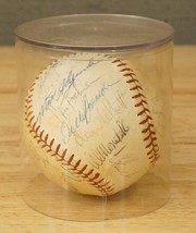 Original Autographs Oakland A&#39;s 1976 Team Baseball Rollie Fingers Vida Blue - £194.42 GBP