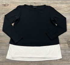 J. Jill Wearever Collection Black White Layered Look Rayon Top Shirt XS Petite - £9.33 GBP