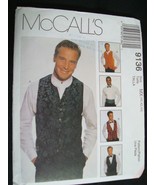 McCalls 9136 sewing pattern, mens vest bow tie cummerbund 40 42 44 MX Uncut - $10.00