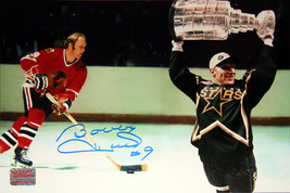 Bobby Hull Signed with Brett Hull 10x15 - Chicago Blackhawks - Dallas Stars - £39.96 GBP