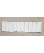 10PC Set Vintage White Linen Damask Napkins C1940 Stripe &amp; Scroll 19&quot; x 18&quot; - $19.99