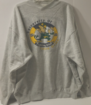 Notre Dame Fighting Irish Vintage NCAA Leprechaun ACC 90s Gray Sweatshirt XL - £16.49 GBP