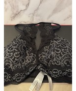 Soma Large Bralette Black Heather Lace Wireless Back Closure Removable P... - €17,01 EUR
