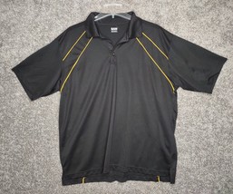 BAW Polo Shirt Mens XL Black Yellow Trim Casual Golf Athletic Wear Cool-... - $14.89