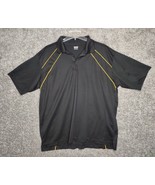 BAW Polo Shirt Mens XL Black Yellow Trim Casual Golf Athletic Wear Cool-... - £11.69 GBP