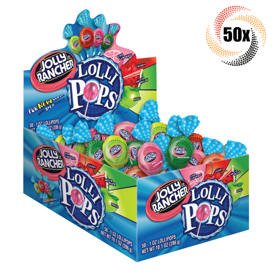 Full Box 50x Pops Jolly Rancher Assorted Mouth Watering Lollipop Candy | 1oz - £16.67 GBP