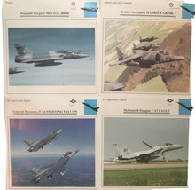 Edito Service Fighter &amp; Trainer Airplane Informational Cards Set Of 4 - £5.42 GBP