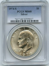1974 S- Eisenhower Dollar- PCGS- MS68 - $150.00