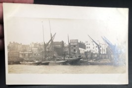 Antique 1910s RPPC Moline Wharf Boats Fishing Waterfront Real Photo Postcard - £28.76 GBP