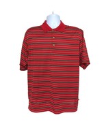 Grand Slam Golf Men&#39;s Polo Shirt Size Large Black Red Striped Short Sleeve - $29.80 CAD