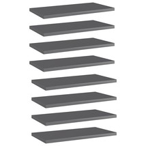 vidaXL Bookshelf Boards 8 pcs High Gloss Gray 15.7&quot;x7.9&quot;x0.6&quot; Engineered... - £22.71 GBP