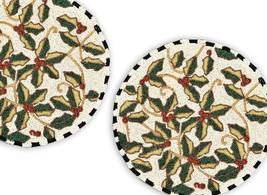 Set Of beads Placemat Cherry Leaves Tablemat Christmas Charger Plates 13... - $67.50+