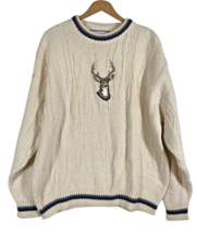 Shenandoah Sweater Sz XL Mens Chunky Knit Deer Cabincore Fisherman Count... - $1,485.42 MXN