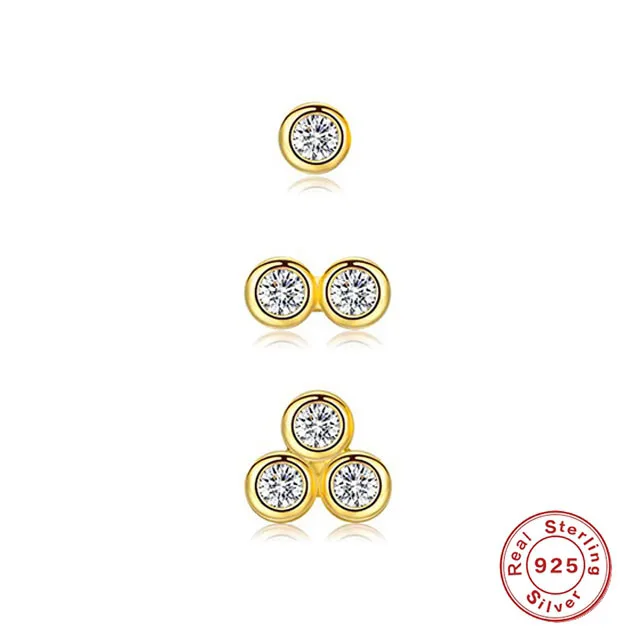 CANNER Aros Gold Plated Earring Set 925 Sterling Silver Small Ear Bone Piercing  - $16.07