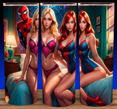 Mary Jane &amp; Gwen Stacy in Lingerie Spiderman Bad Girls Cup Mug Tumbler 20oz - £15.49 GBP