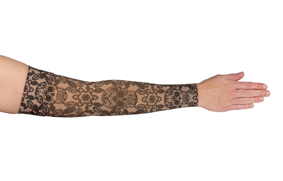 MACABRE BEIGE Compression Sleeve by LYMPHEDIVAS Gauntlet Option ANY SZ/L... - $92.00+