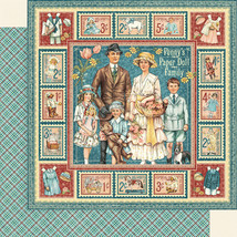 Graphic 45 Penny&#39;s Paper Doll Family 12 x 12 Double-Sided (2pc) - £1.37 GBP