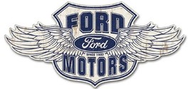 Ford Genuine Used Parts Winged Logo Car Dealer Retro Large Metal Tin Sign - £56.83 GBP