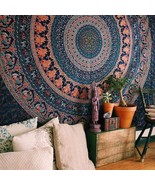 Twin Indian Cotton Mandala Bohemian Elephant Peacock Wall Hanging Tapestry  - $14.99