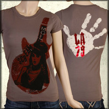 Motor City Legends Guitar Metal Rock Music Biker Womens T-Shirt Brown XS... - $19.50